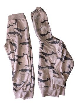 Kids Whale Print Jogger Pants - Beige